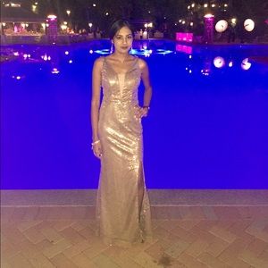Gold sequins dress